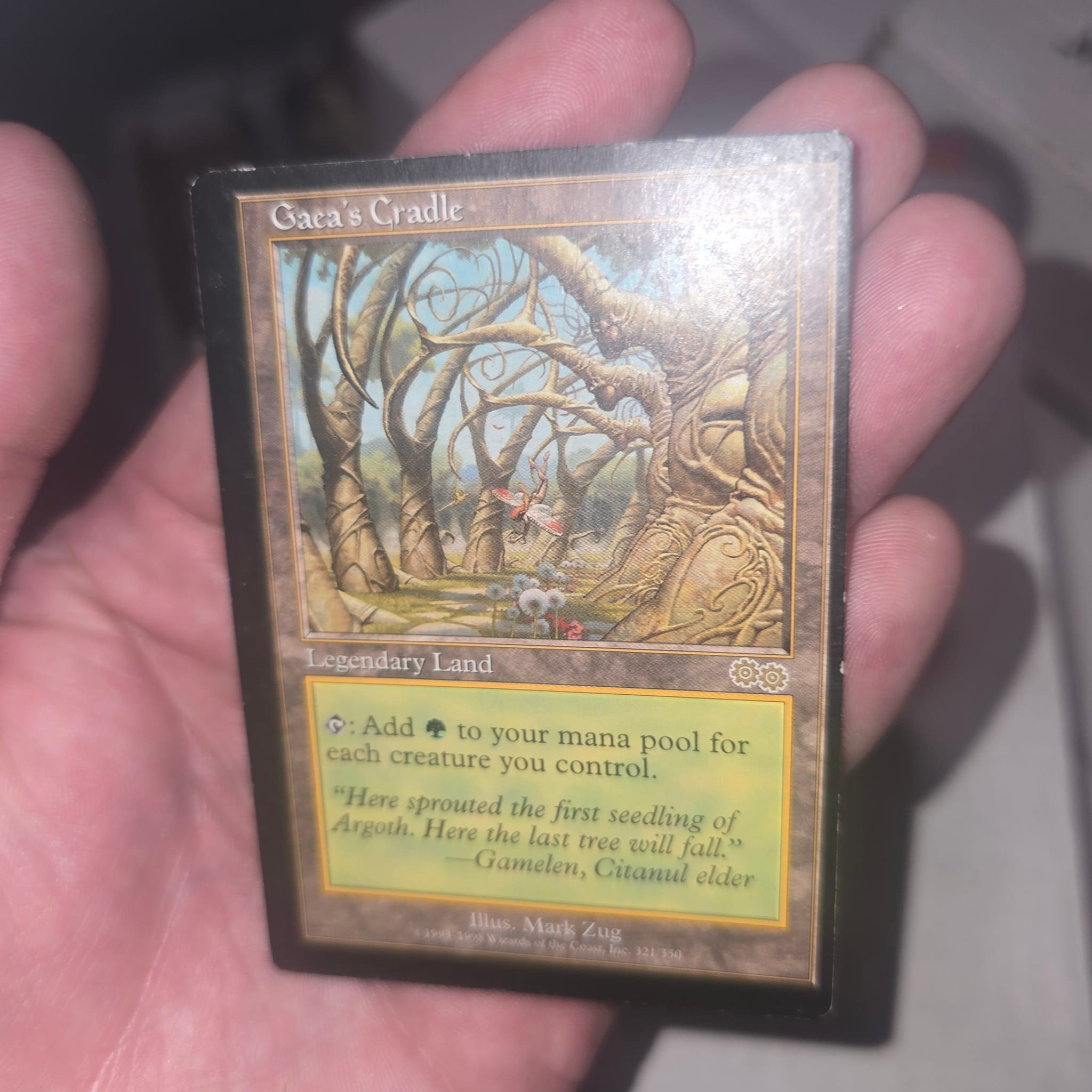 Inked + Damaged but double playable JP Gaea's cradle (card is flat