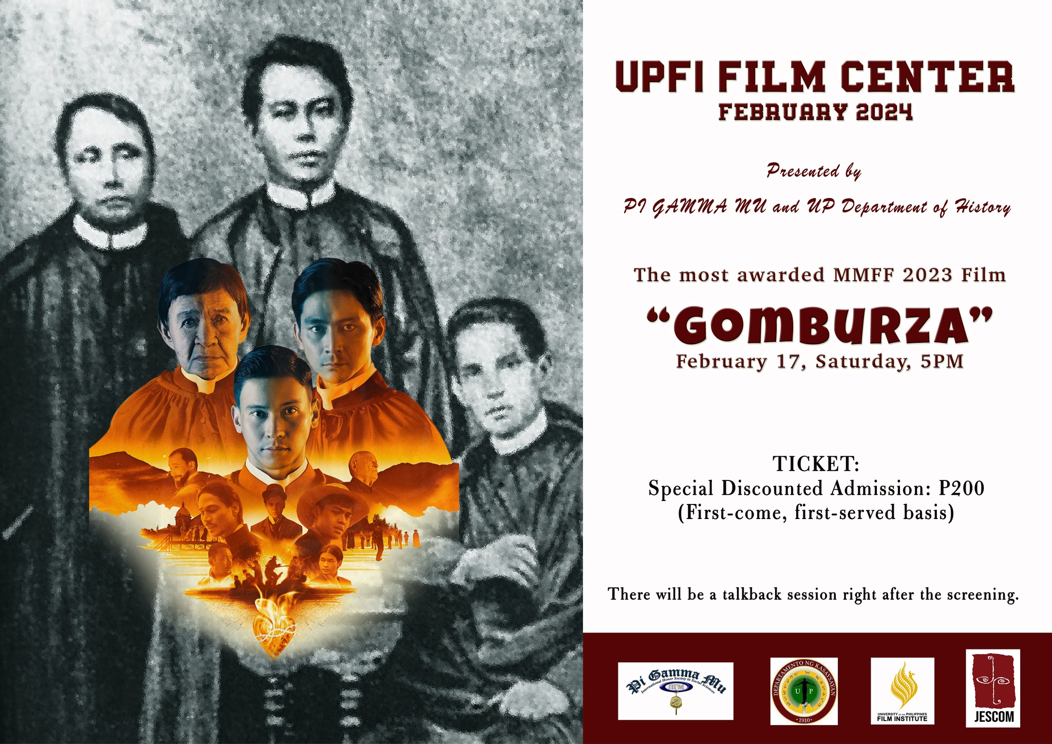 SPECIAL FILM SCREENING: GOMBURZA... - UP Film Institute | Facebook
