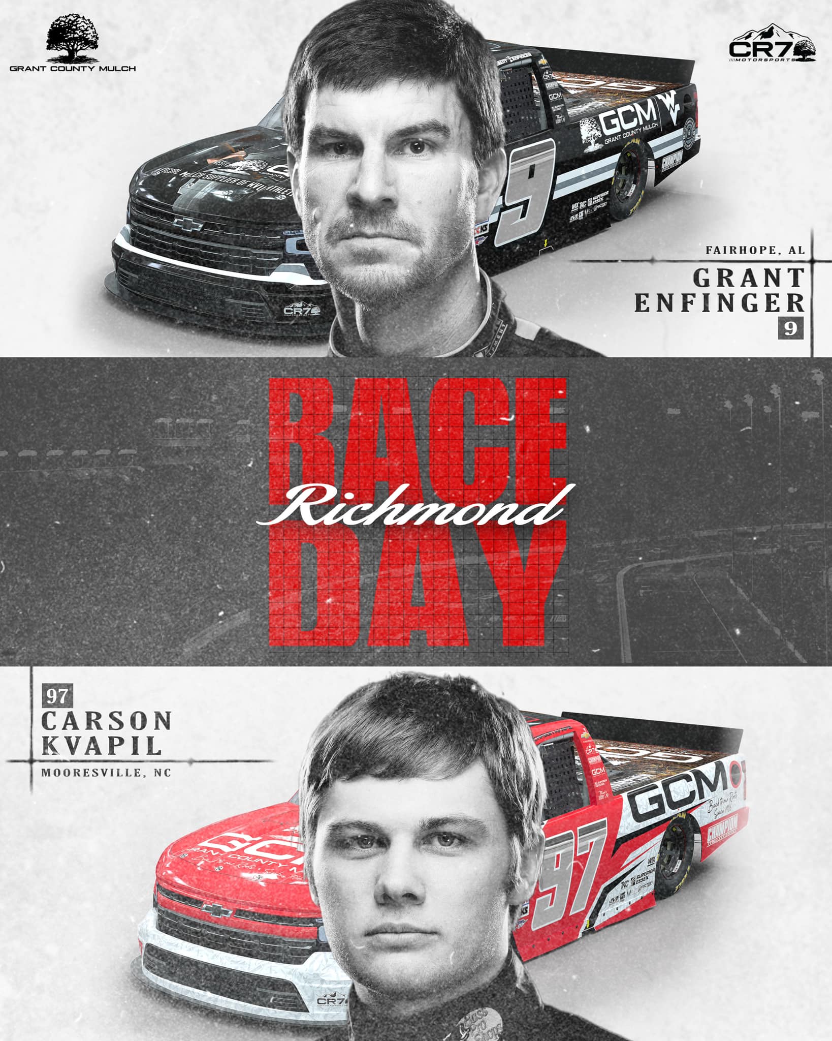 CR7 - Raceday in the Commonwealth💪 Both Grant County Mulch trucks hit ...