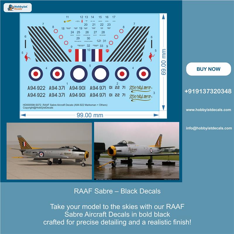 Hobbyist - ️ RAAF Sabre – Black Decals 🖤 Take your model to the skies ...