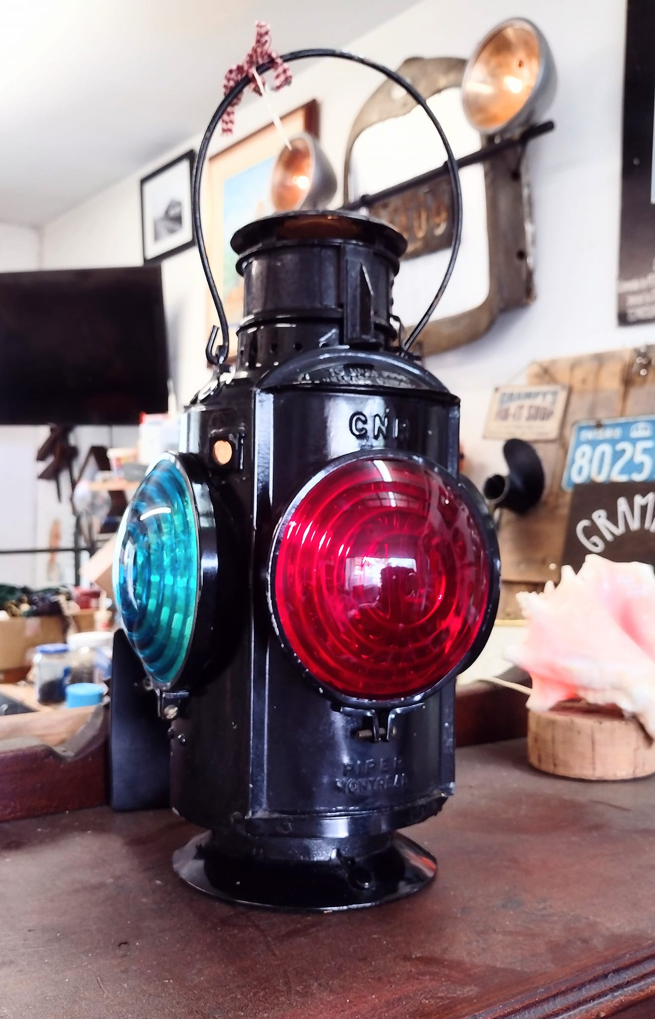 Southern Railway lantern sitting in my room