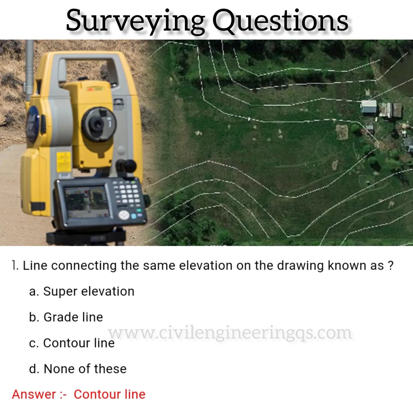 Civil - Line connecting the same elevation on the drawing known as ...