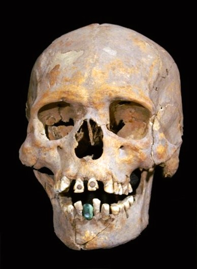 Ancient - The Skull with Jade Inlay, discovered in Copán, Honduras ...