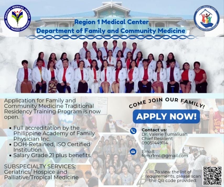 WE ARE HIRING! Region 1 Medical Center Department of Family and ...
