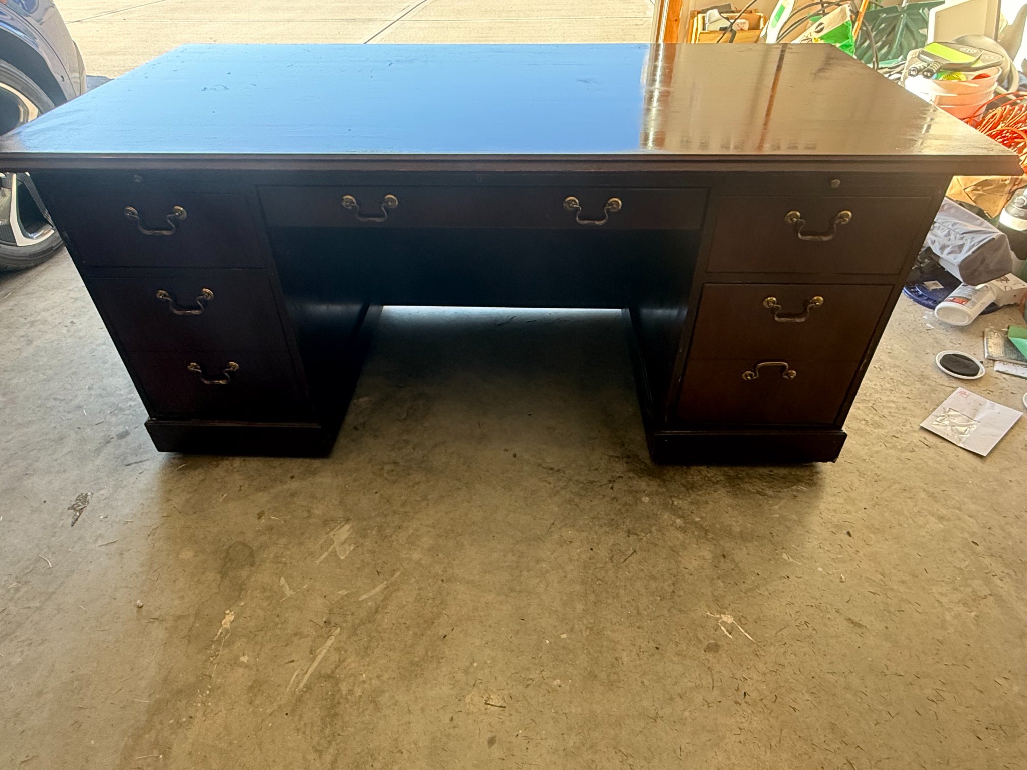 Solid Wood Executive “Congressional” Desk – 6’ x 3’ – 5 Drawers + 2 ...