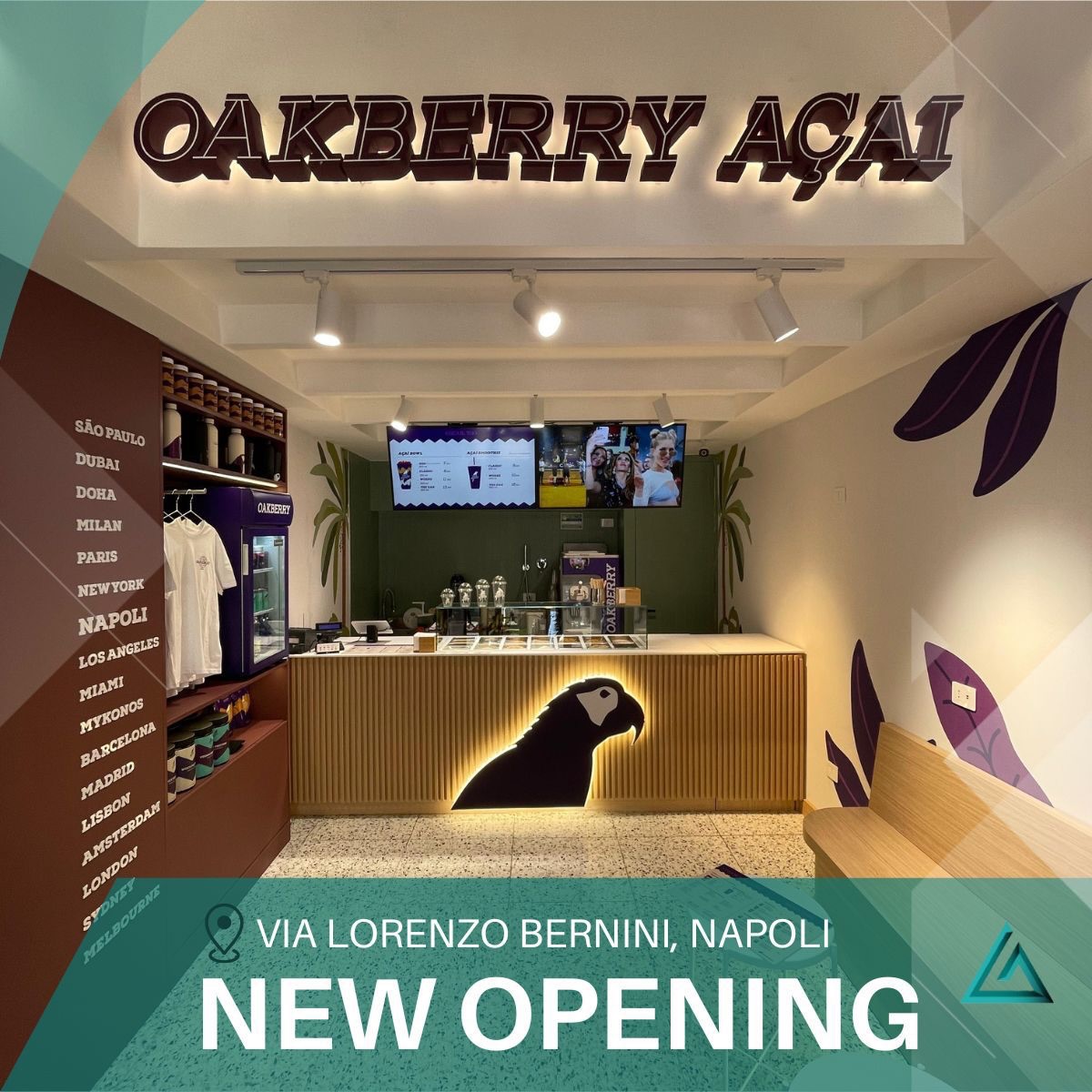 AGAT - 🇮🇹 Nuova apertura: OAKBERRY in Via Lorenzo Bernini, Napoli Apre ...