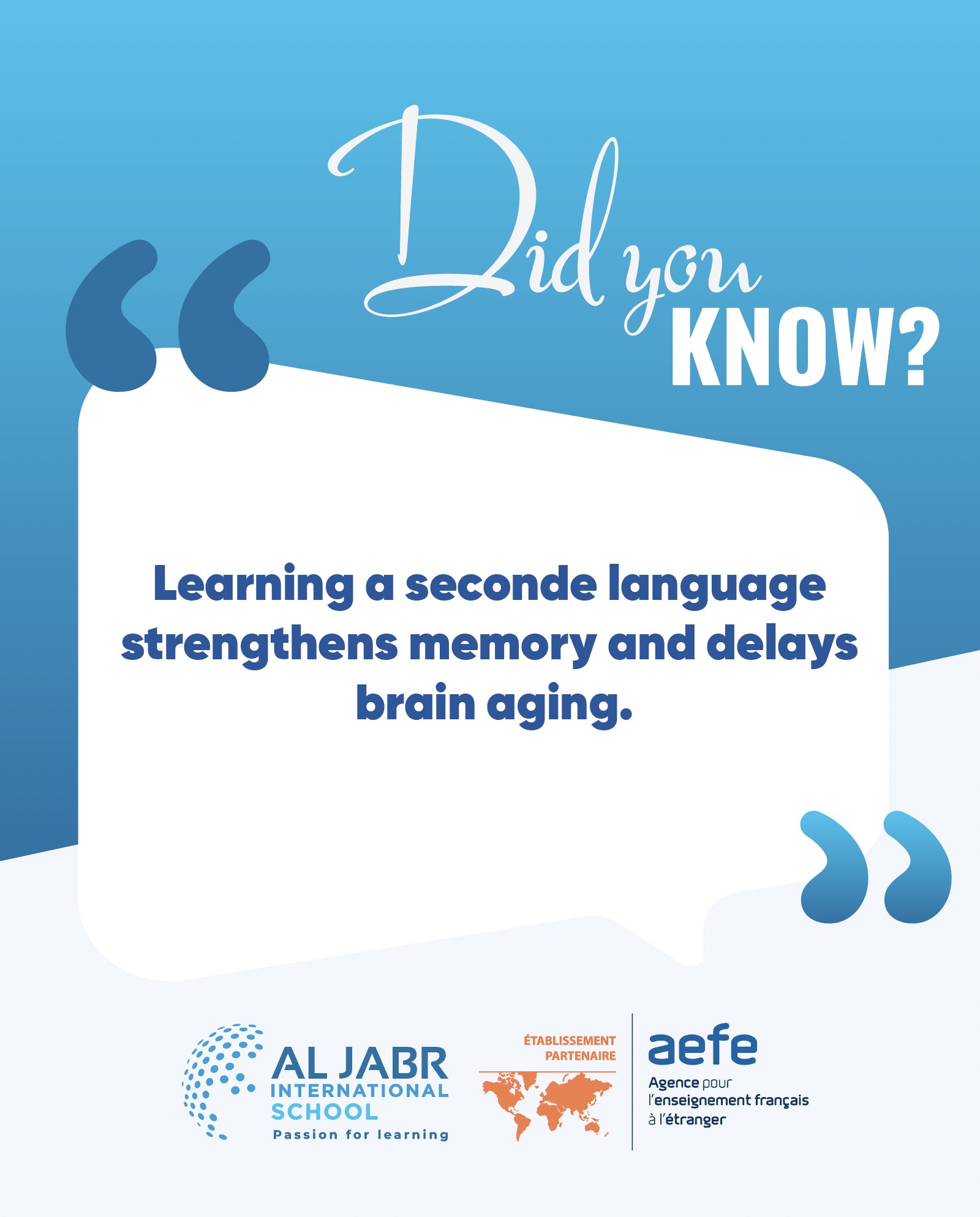 Al - 🌍💡 Did you know? Learning a second language strengthens memory and ...