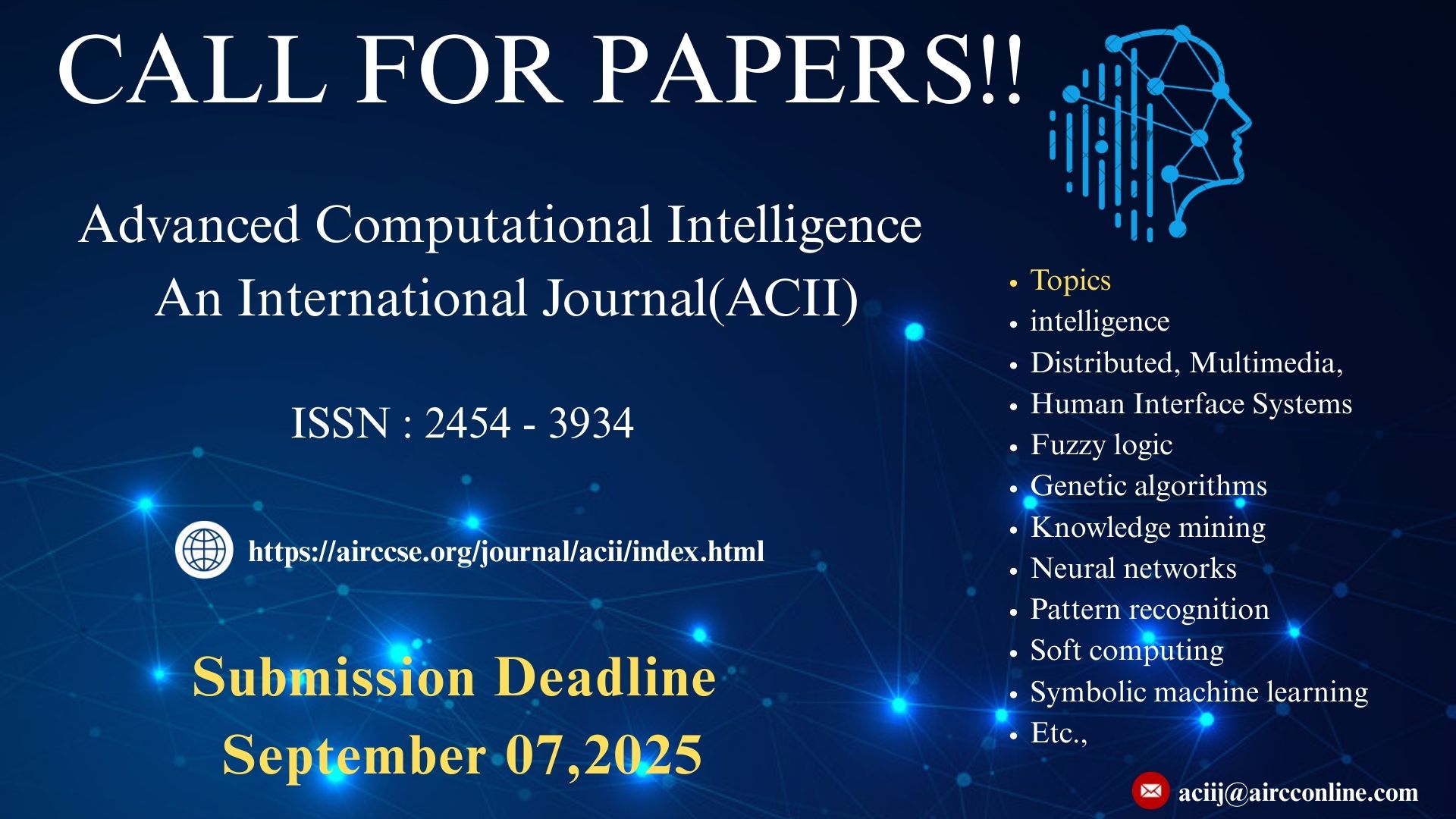 Artificial Intelligence | Call for Papers!! | Facebook