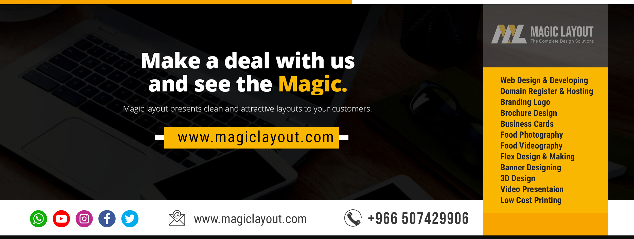 Magic Layout. creating Web/Graphic Design, 3D, Video, Banner & Flex Design.