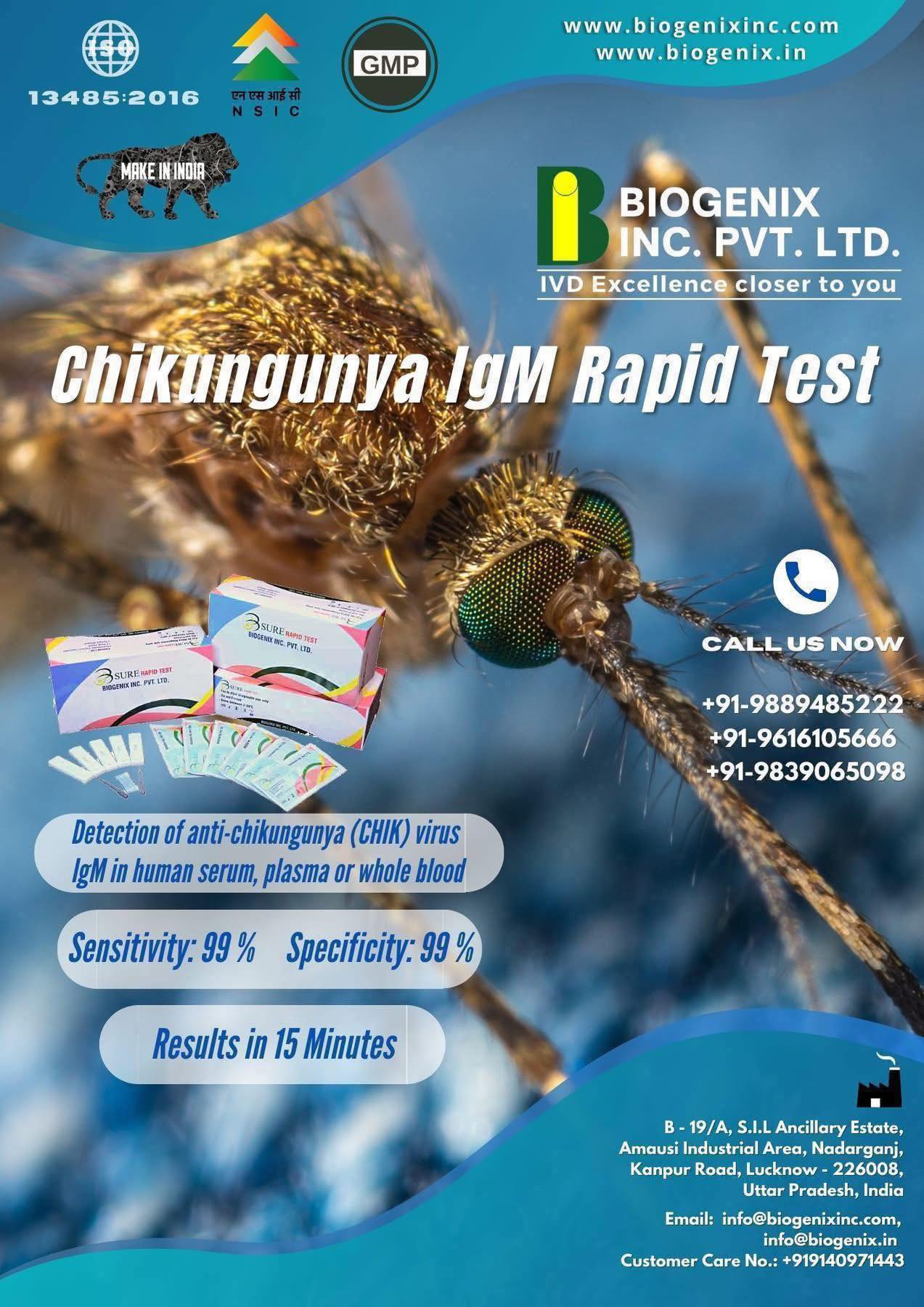 IVD Network | Biogenix Chikungunya IgG/IgM rapid test kit for fast ...