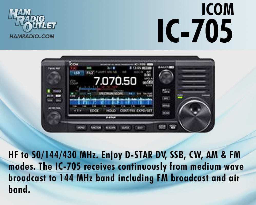 Icom IC-705 all-mode ham radio with D-Star DV