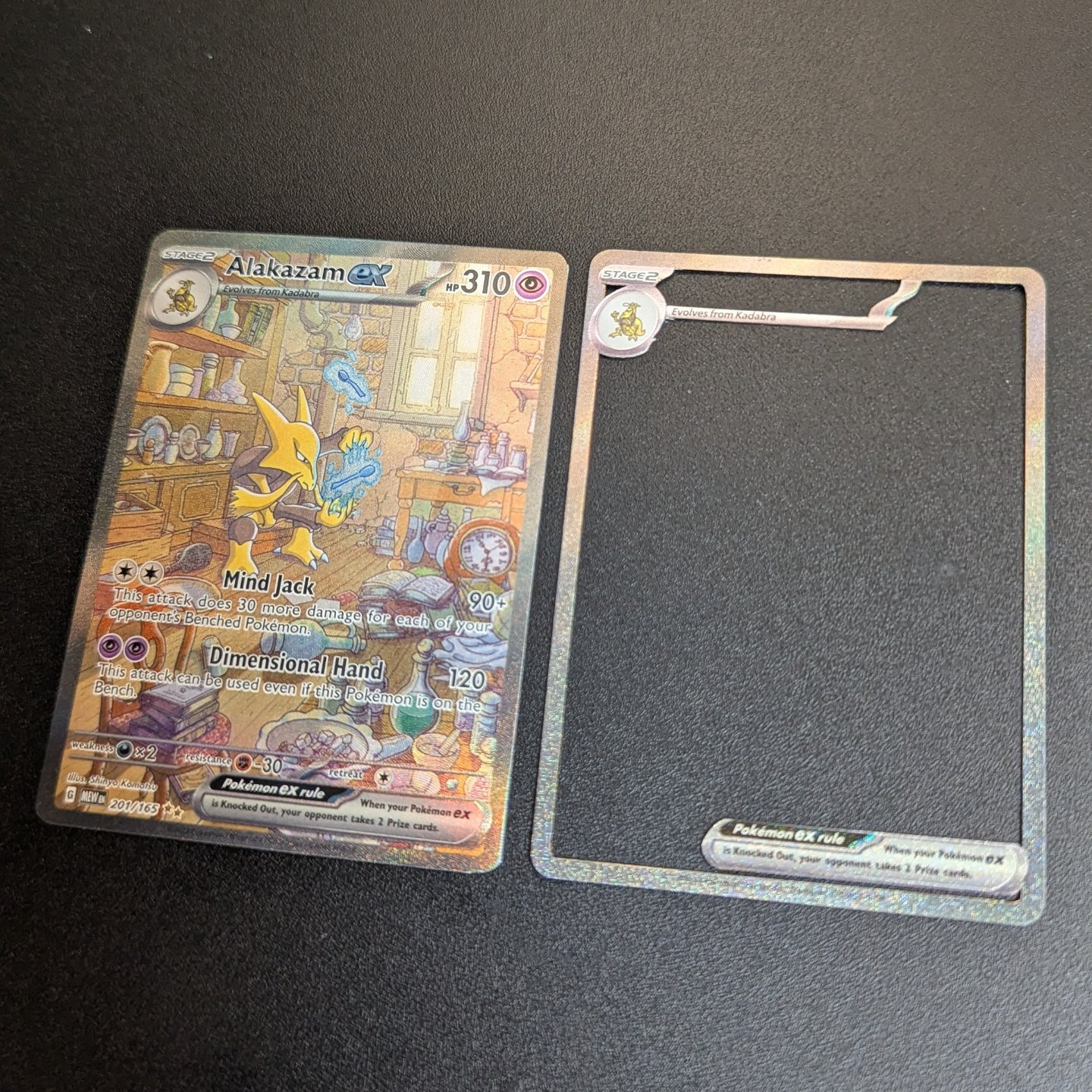 alakazam pokemon card ex #201 [Graded PSA 9] Colorless Rules Mega Evolution rule Alakazam EX 201/165 (Graded) Case