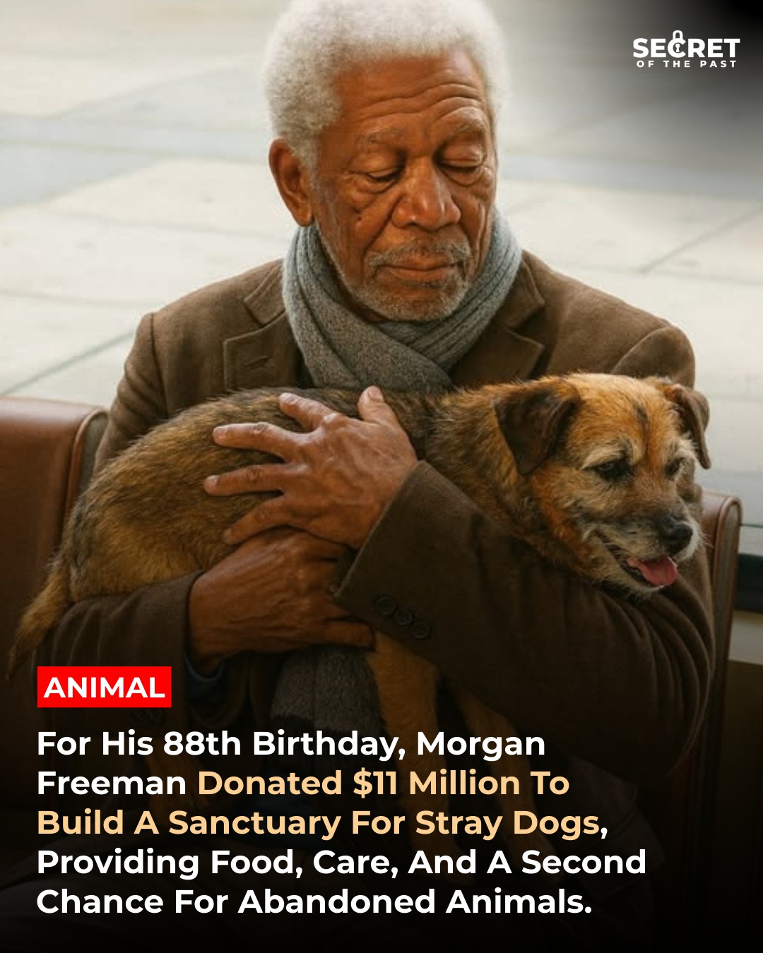 New - Morgan Freeman’s $11 Million Gift to Stray Dogs For his 88th ...