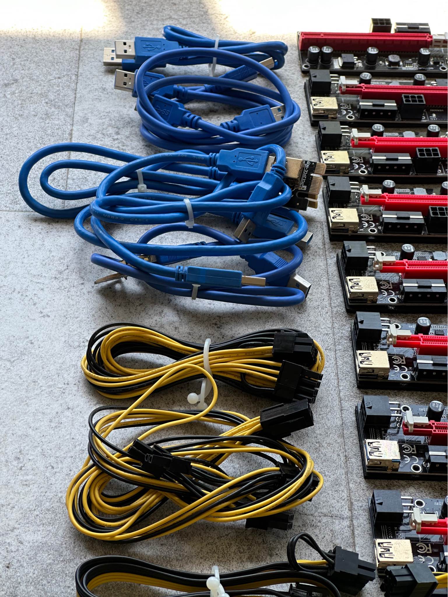 Mining Rig Setup | PCI-E GPU Risers, Large Mining MB, ATX MB, USB 3 ...