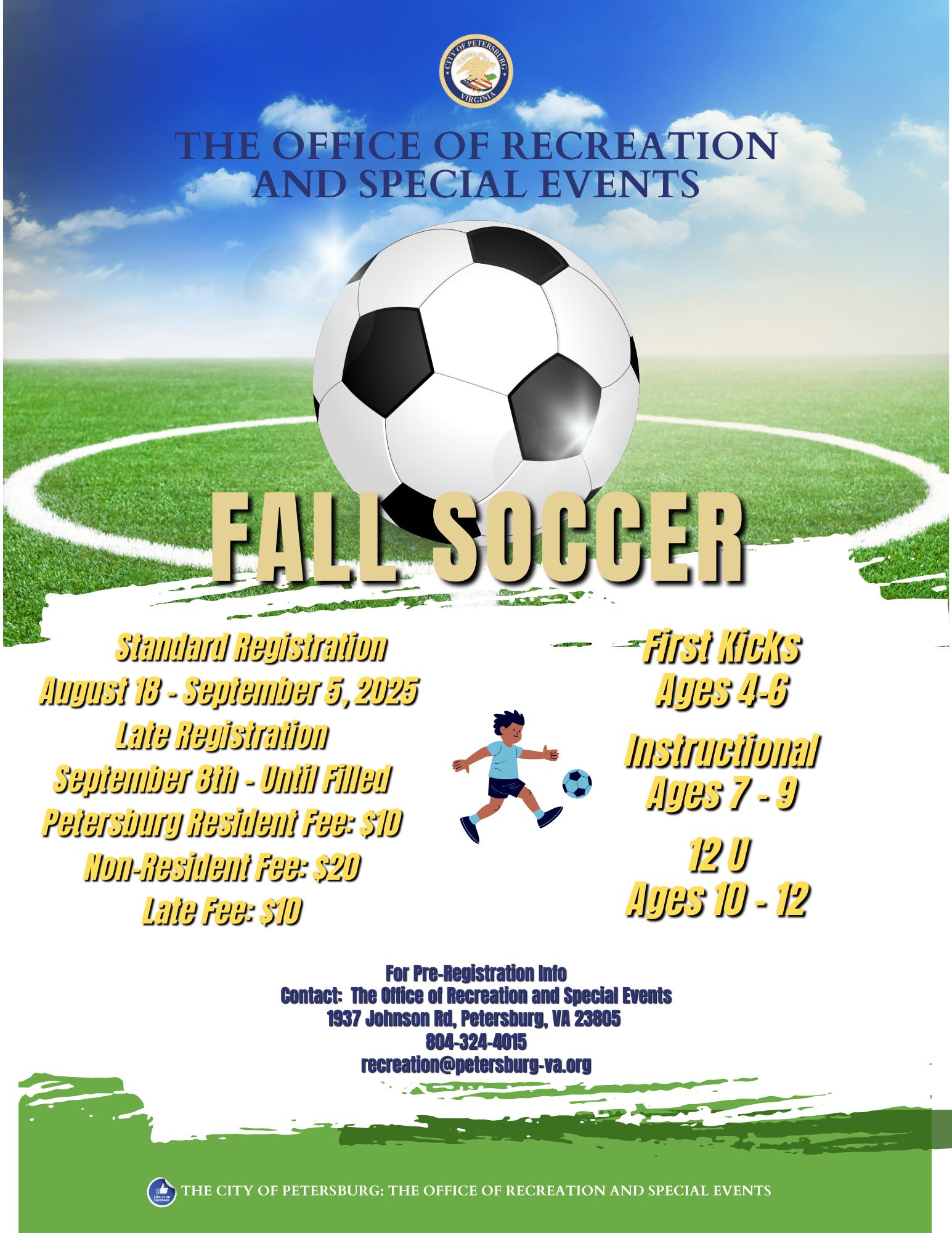 ⚽️🍂 Fall Youth Soccer is Coming! 🍂⚽️ The City of Petersburg Office of ...