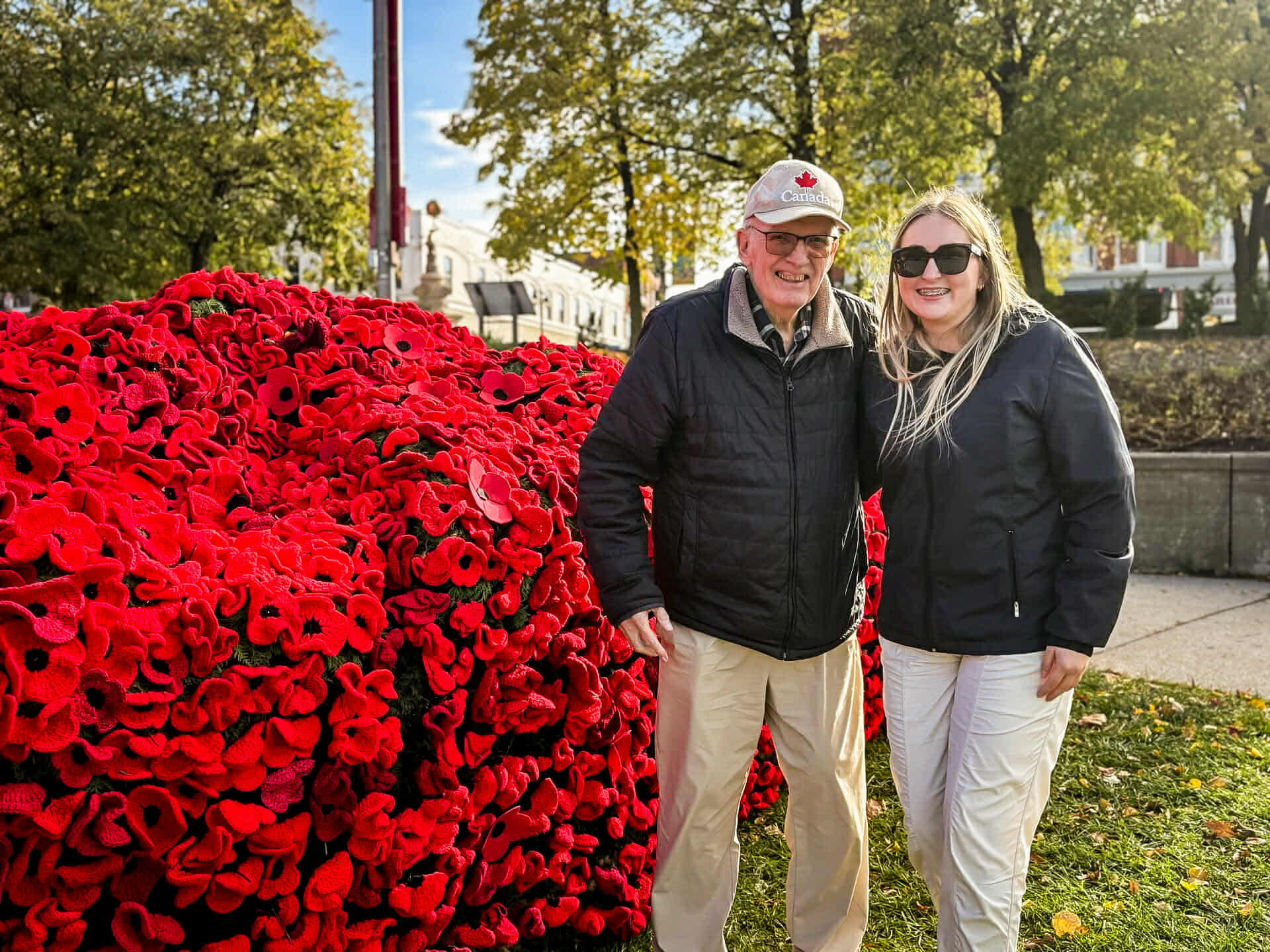 Lest we forget. The beautiful crocheted poppy installations at