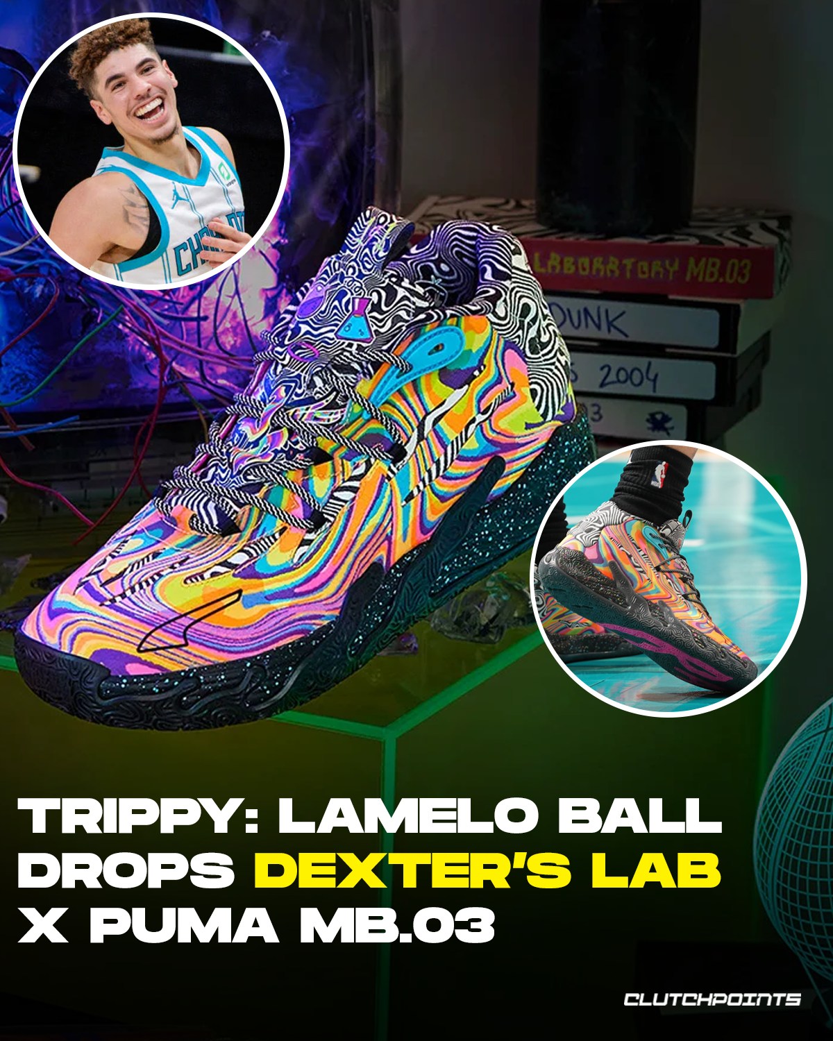 LaMelo brought out his Dexter's Laboratory x Puma MB.03 🧪