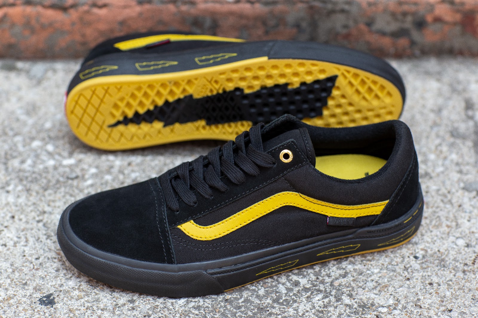 スニーカー Vans Old Skool Pro Bmx Black/Yellow Pro Bmx Vans Preto E Amarelo Vans BMX Old Skool Shoes (Black Neon