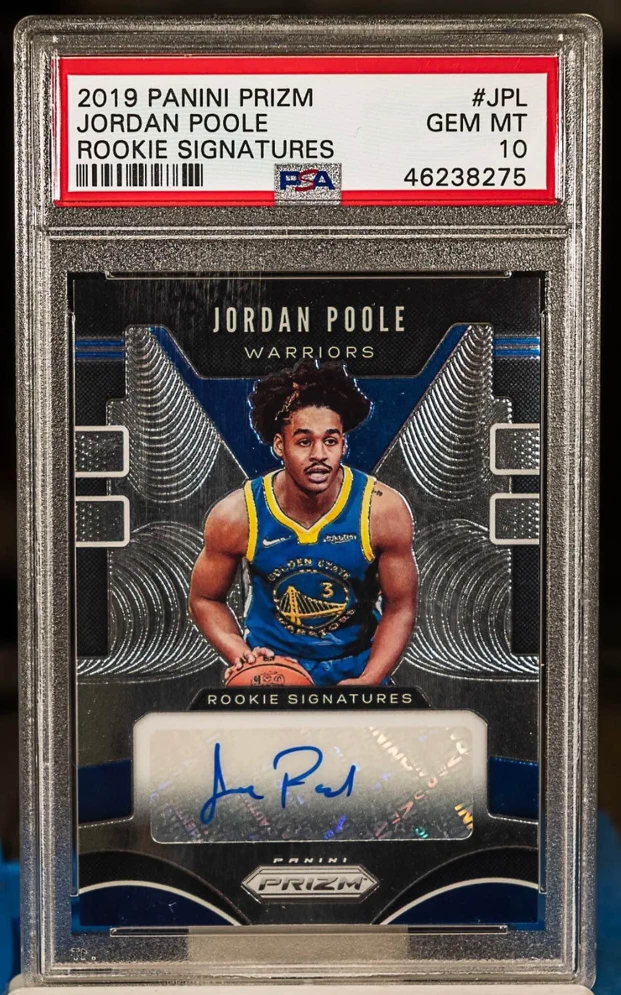 JORDAN POOLE 2019 Panini Prizm RC Rookie Auto Autograph PSA 10 GEM 
