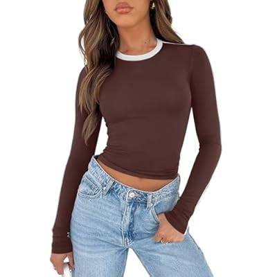 🔥As low as $3.99 Women's Long Sleeve Crop Top ** Use Sales-aholic