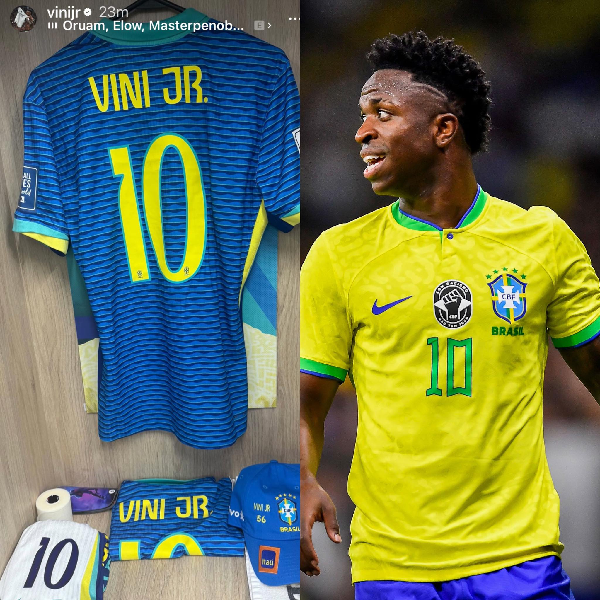 Vinicius confirms he will wear number 10 for Brazil tonight!