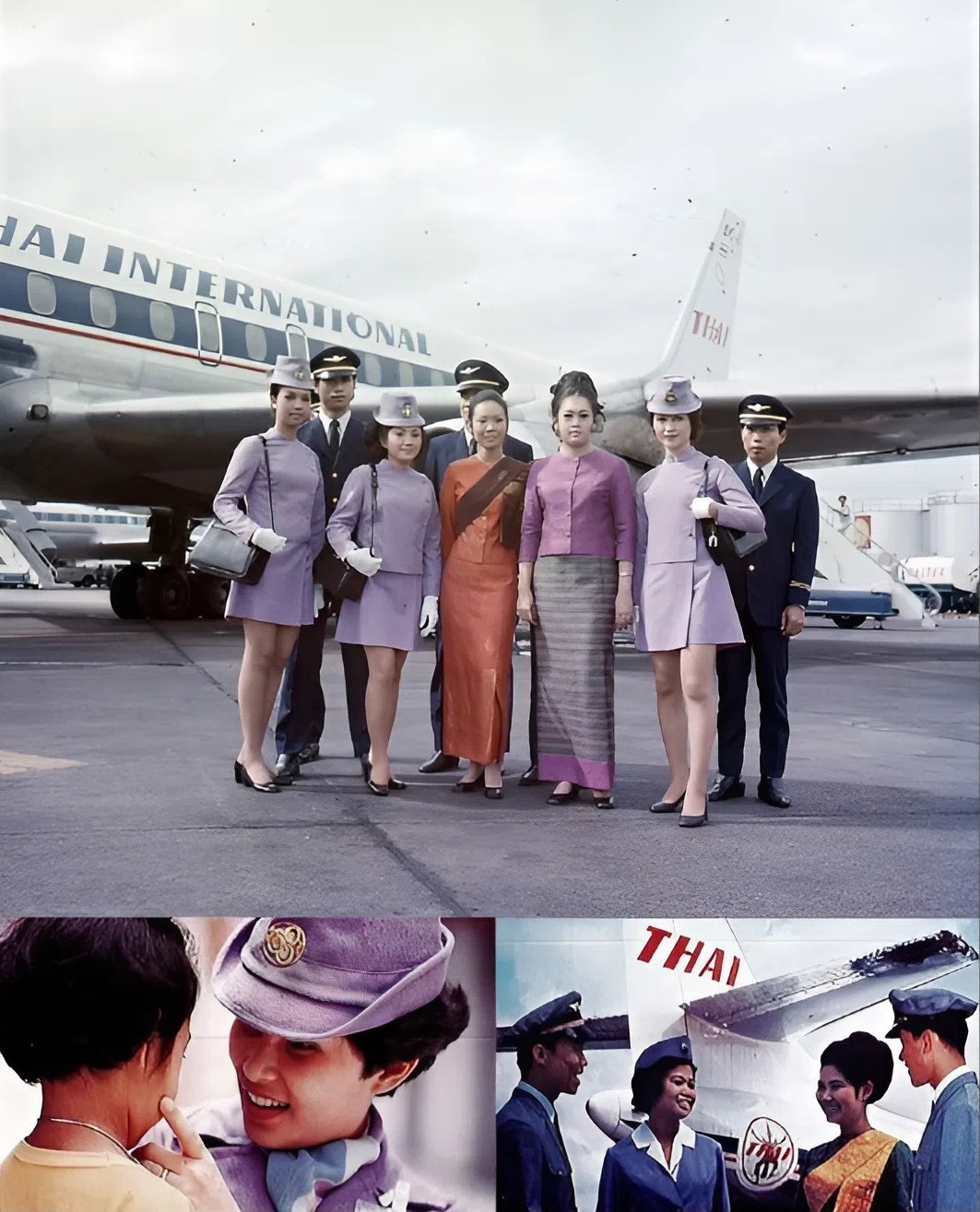 Thai Airways uniforms from the past to the present #ชุดการบินไทย