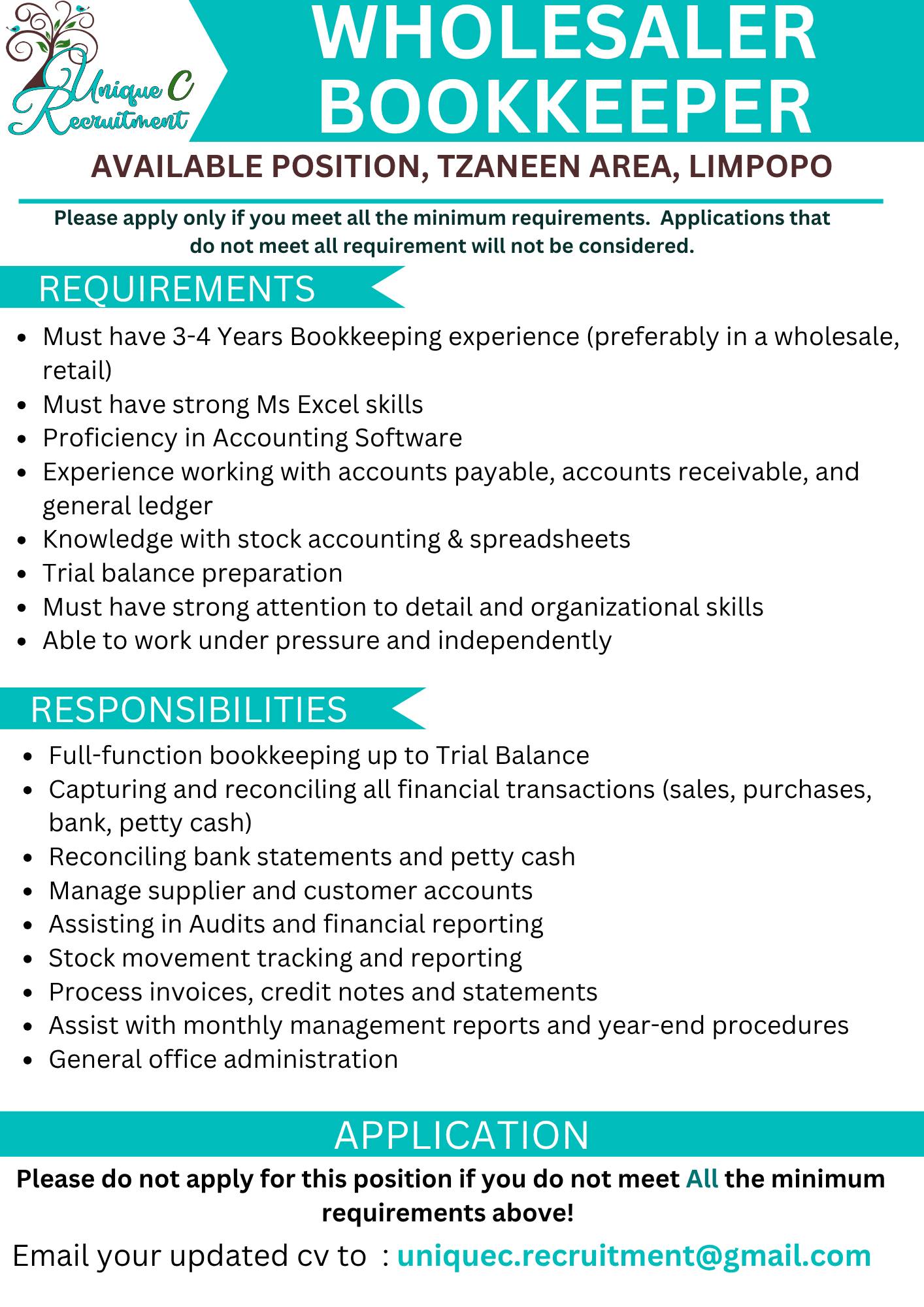 Unique - Position Available in Tzaneen area, Limpopo WHOLESALER ...