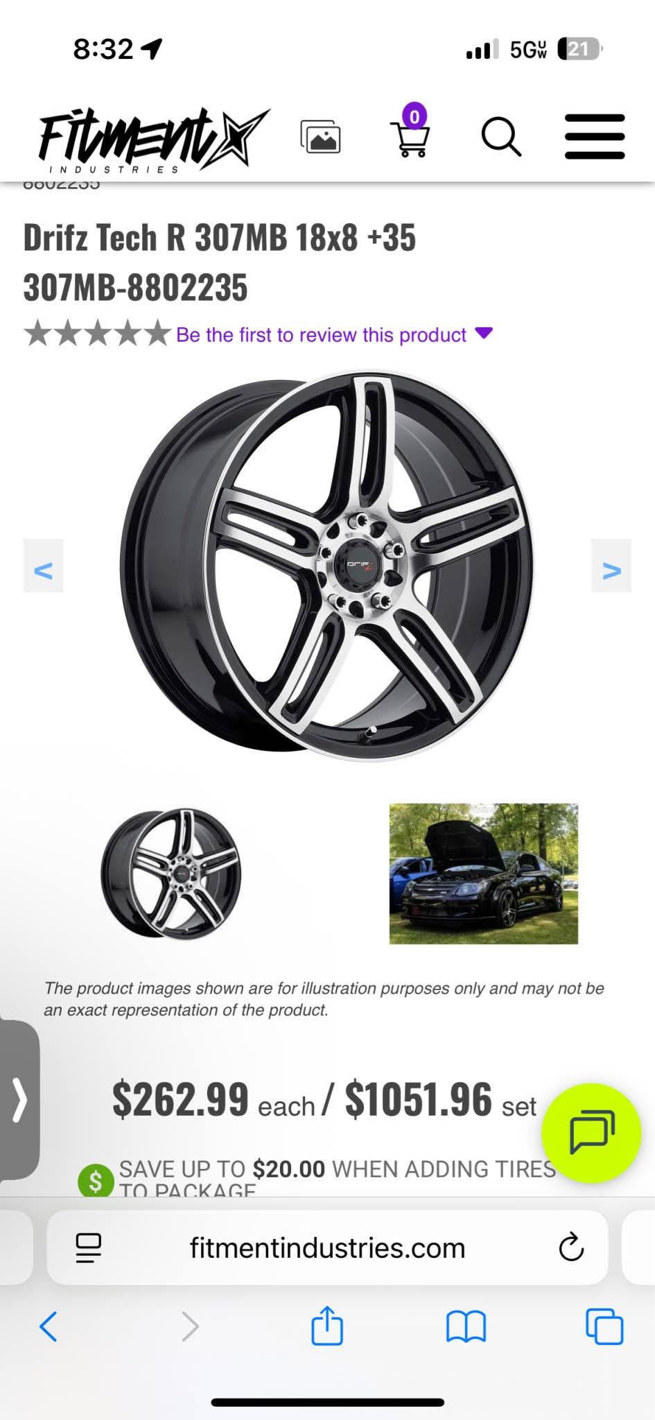 New drifz tech R 18x8 wheels with tires and lugs - Car Wheels, Tires ...