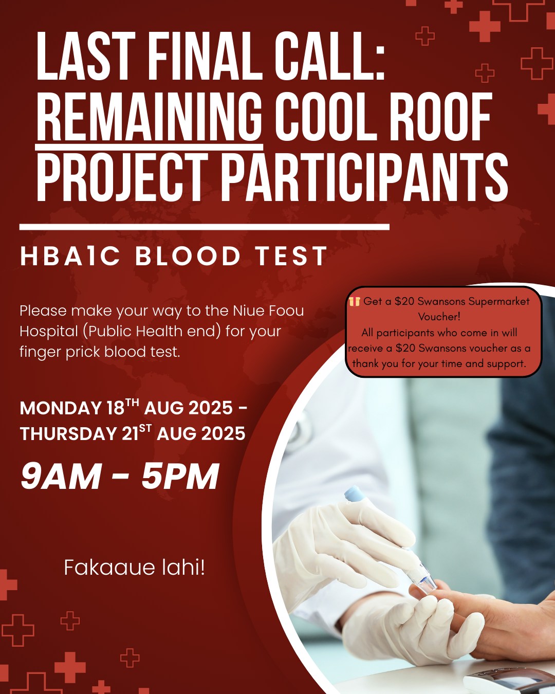 📢 LAST FINAL CALL for Cool... - Niue Public Health Division | Facebook