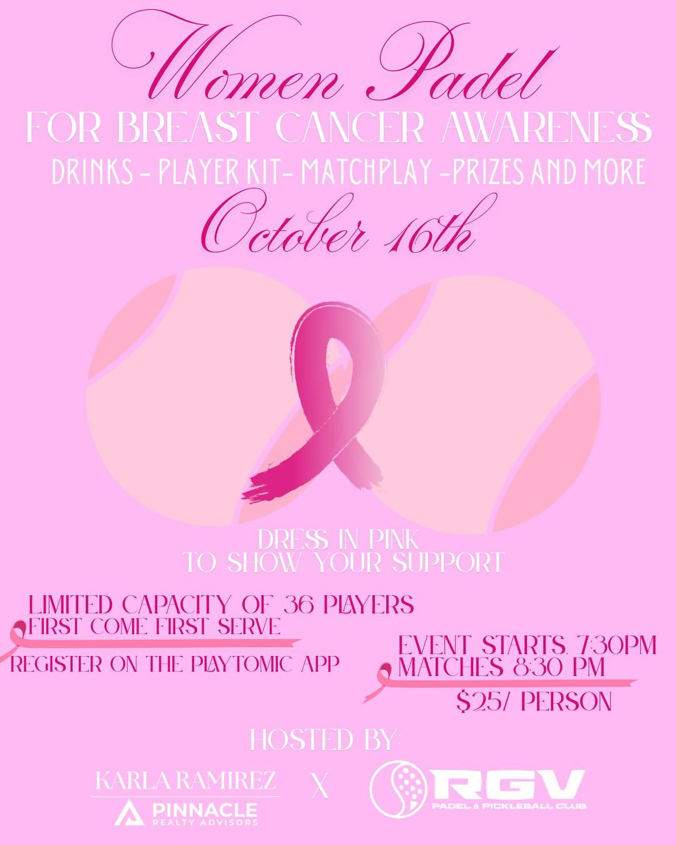 RGV - 🎗️ Women Padel for Breast Cancer Awareness🎗️ 📍 RGV Padel ...
