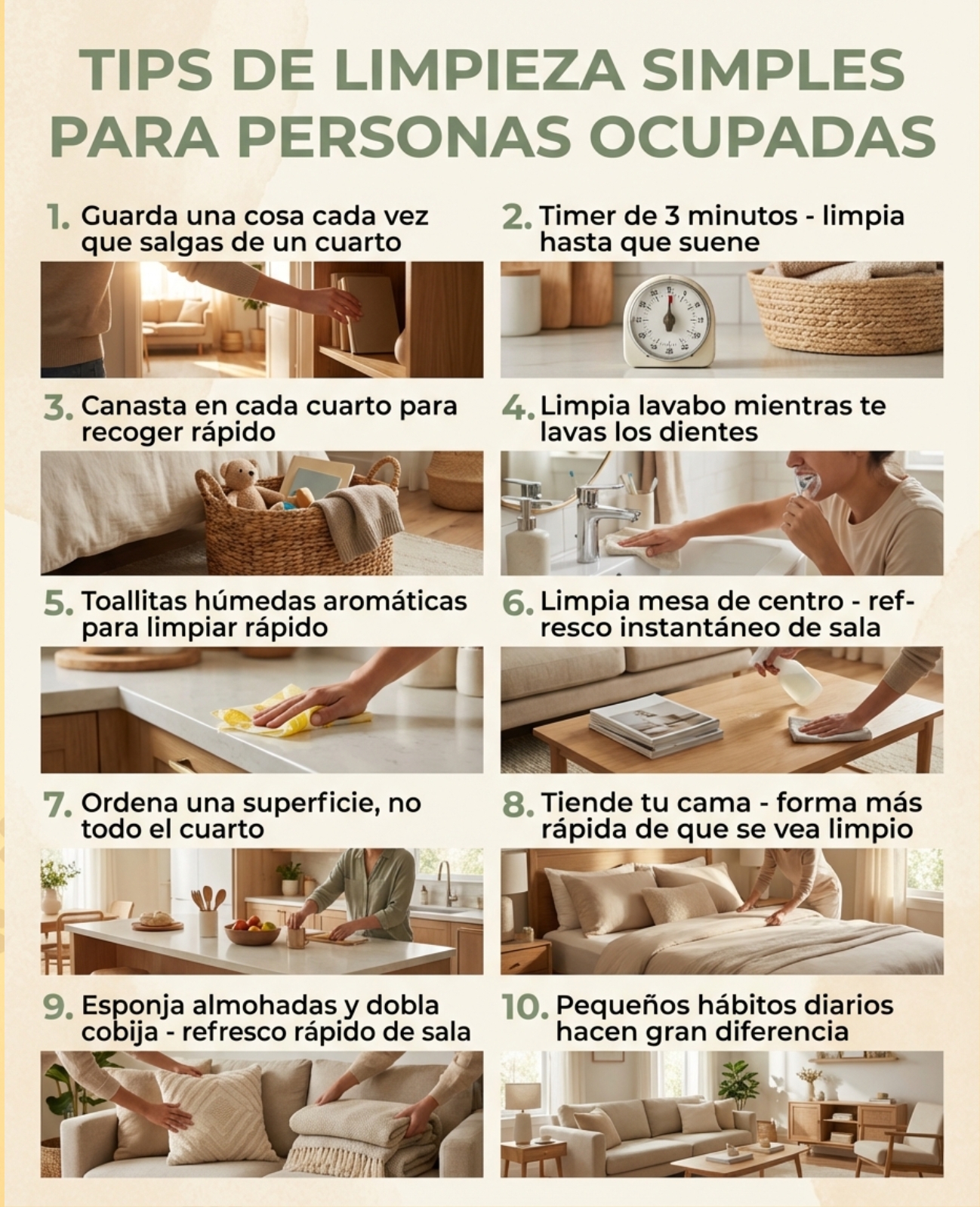 Recetas - Tips De Limpieza Simples Para Personas Ocupadas 🏡 No ...