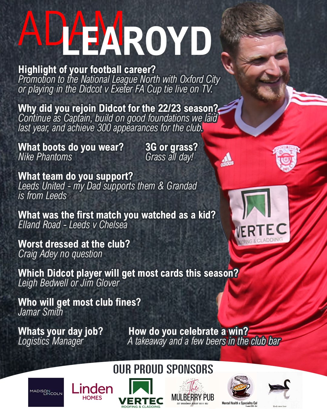 Didcot Town FC - TEN QUESTIONS WITH... First up in our...