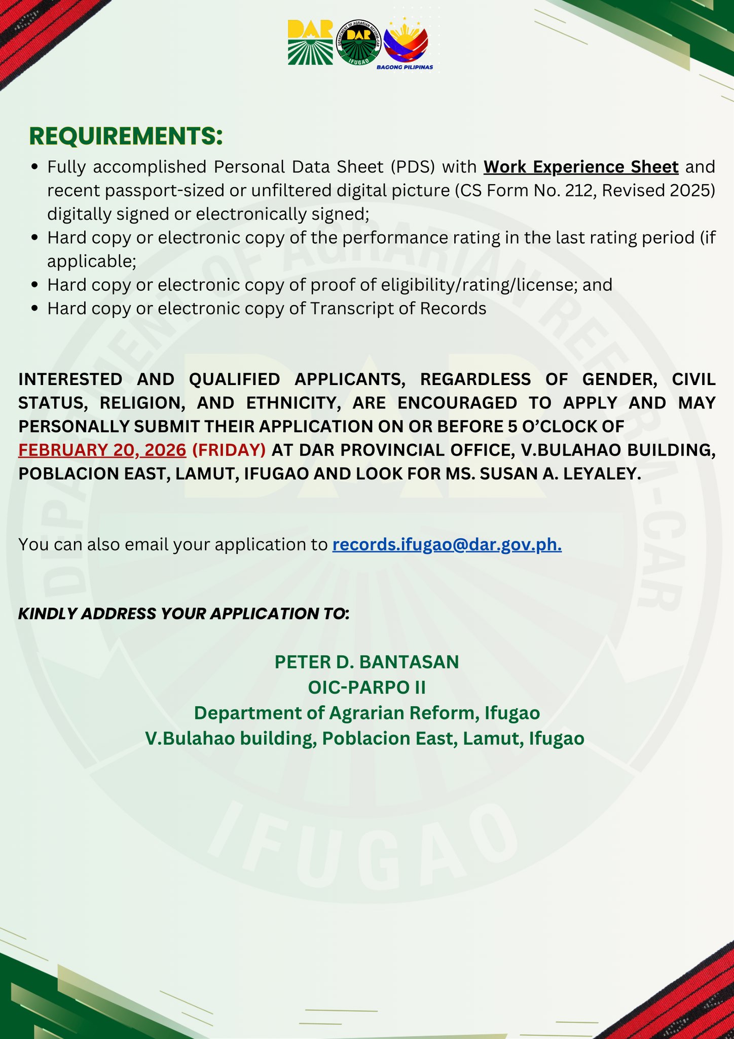 Department of Agrarian Reform, Ifugao | Lamut