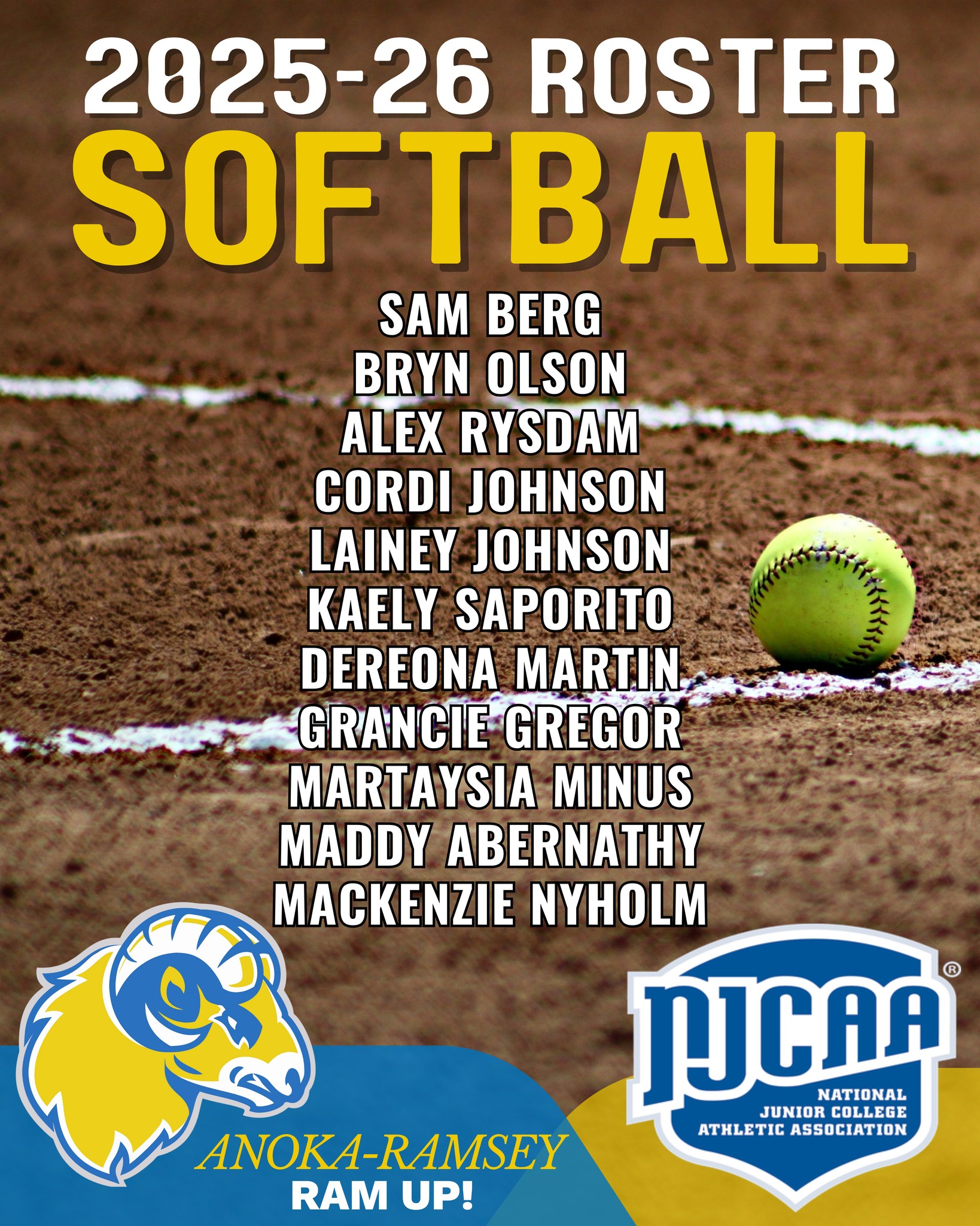 Anoka-Ramsey - 📣🥎 ARCC Golden Rams 2025–26 Softball Roster We are proud ...