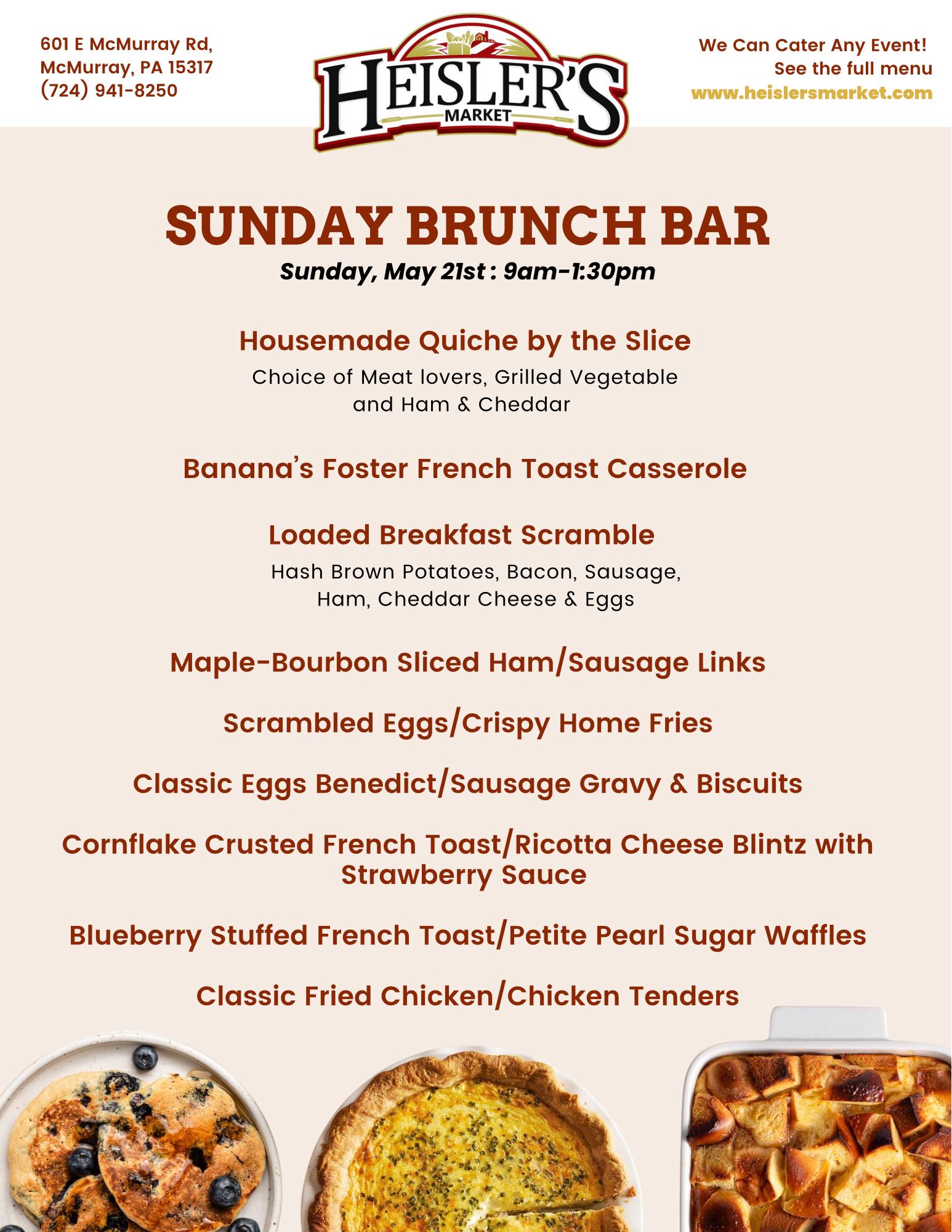 Thinking of Sunday brunch plans? Stop... - Heisler's Market | Facebook