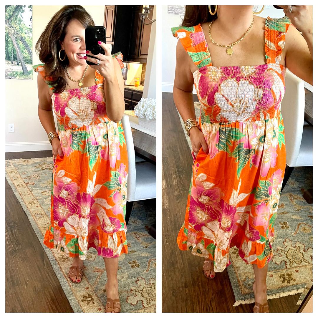 amazon ladies midi dresses ruffle dress review Minimal Cotton Dress