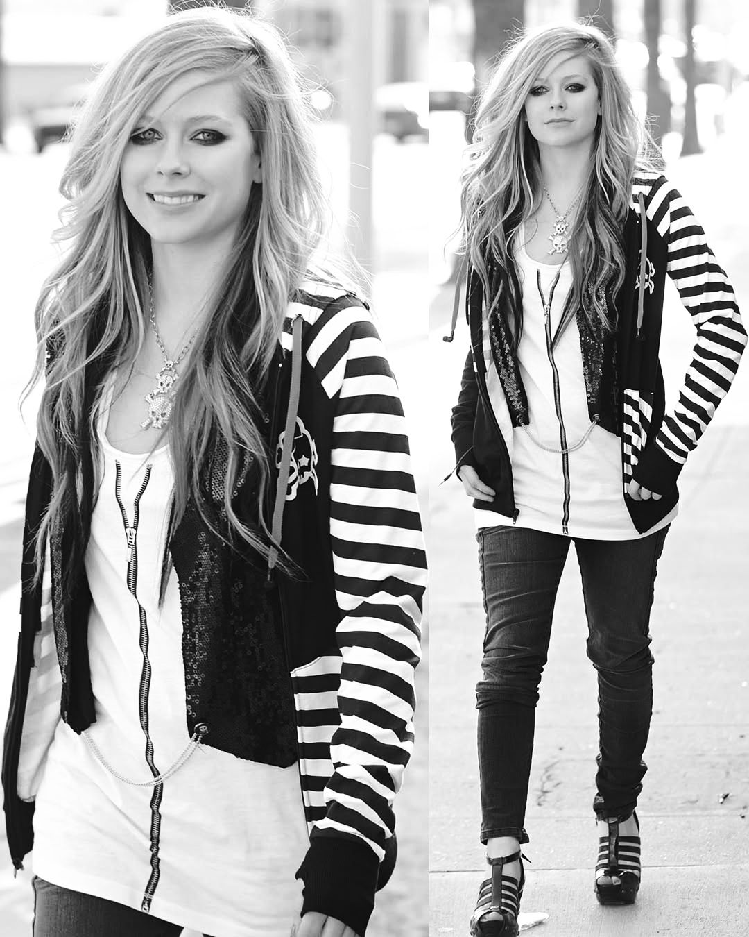 Avril Lavigne wearing her hoodie from her own clothing line, Abbey