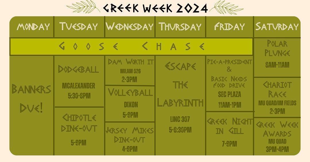 🏛️ GREEK WEEK... - Center for Fraternity and Sorority Life