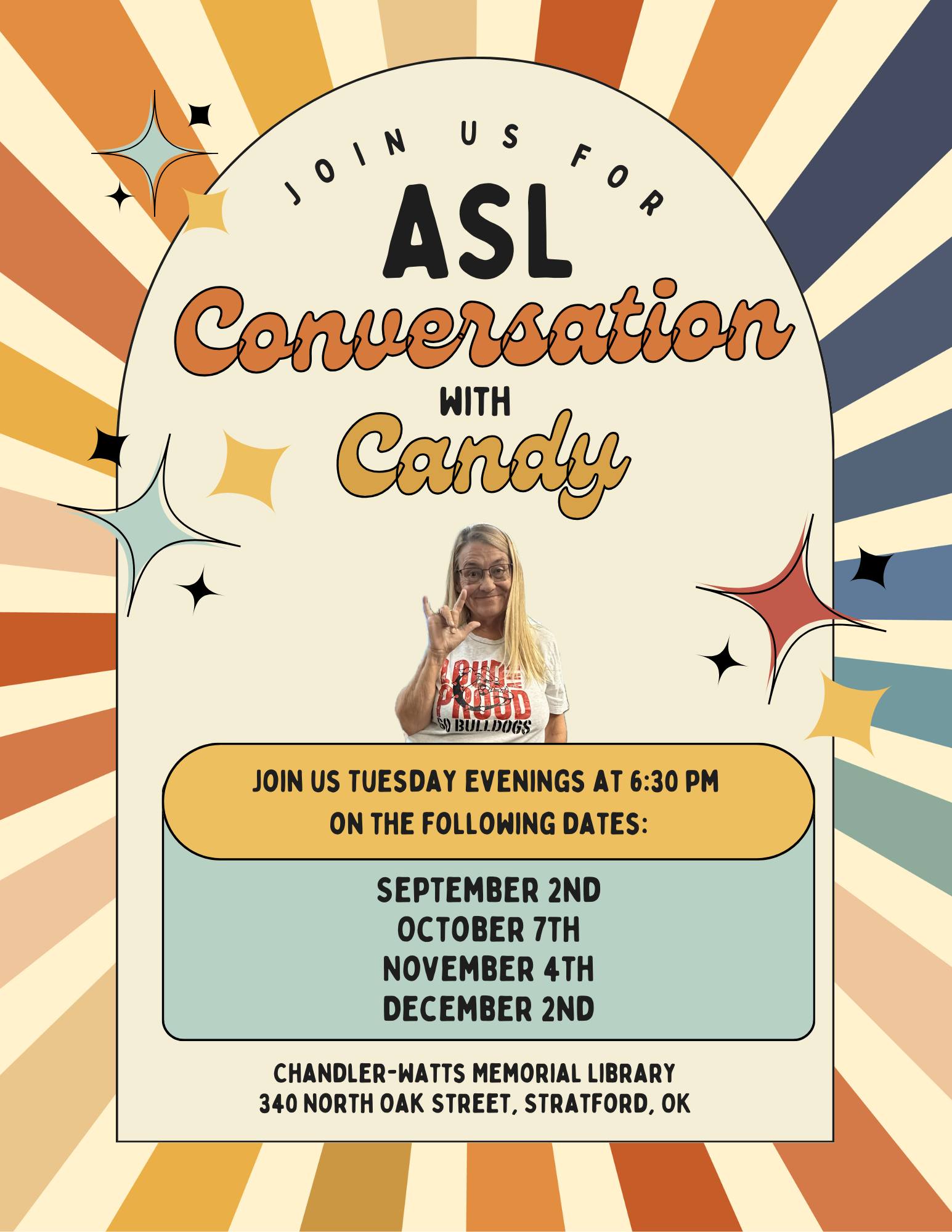 Chandler-Watts - Join us for our monthly ASL Program! We are thrilled ...