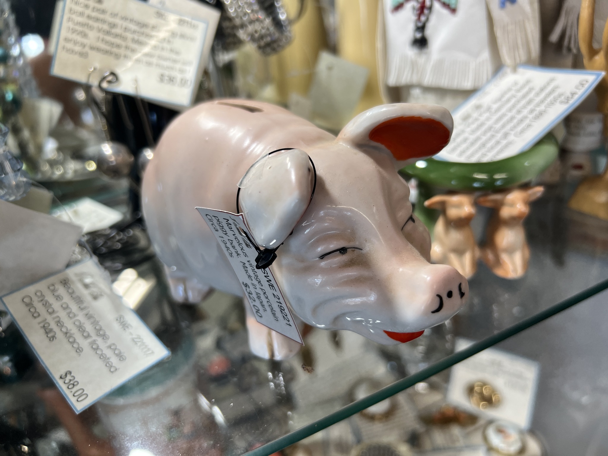 Vintage Happy Hippy Hippo piggy bank from 1960's Japan