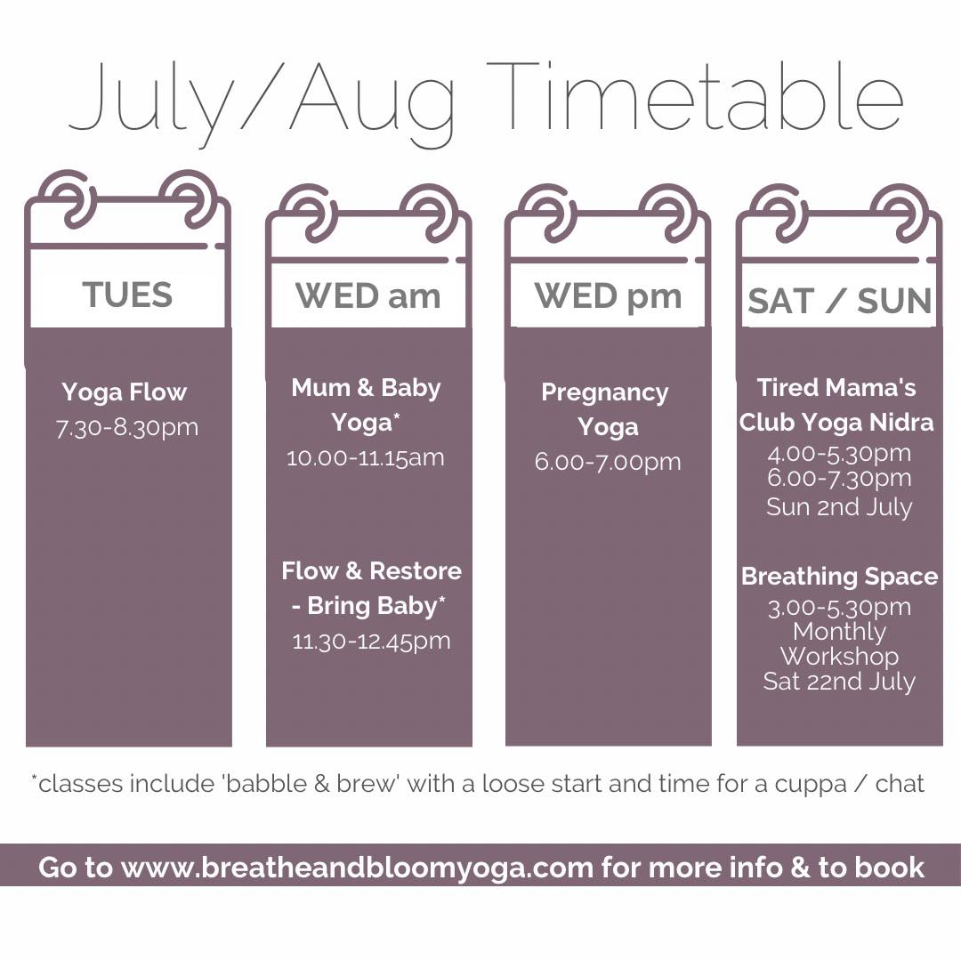 New 4 week blocks of all classes... - Breathe & Bloom Yoga