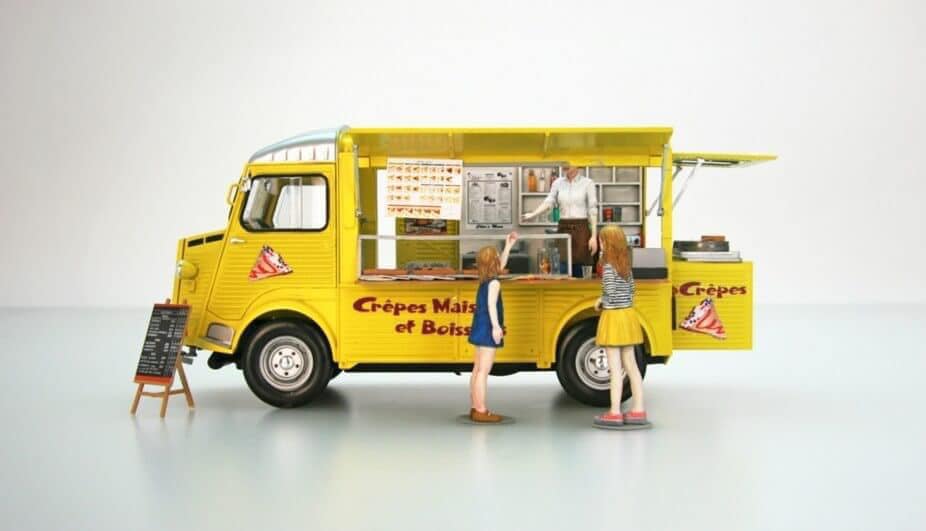 Ebbro Citroen 'H' van lunch truck model kit review