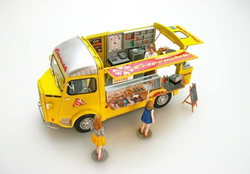 Ebbro Citroen 'H' van lunch truck model kit review