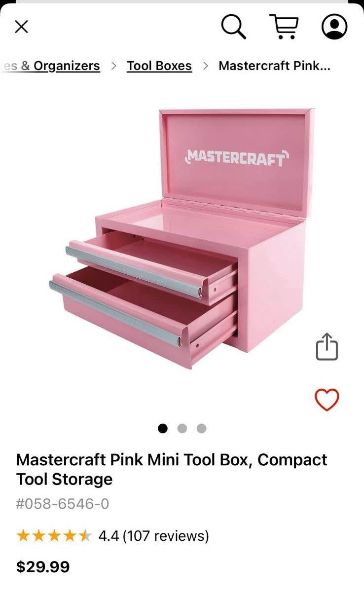 MasterCraft Mini Tools Box (Pink) - Tool Boxes, Belts & Storage ...