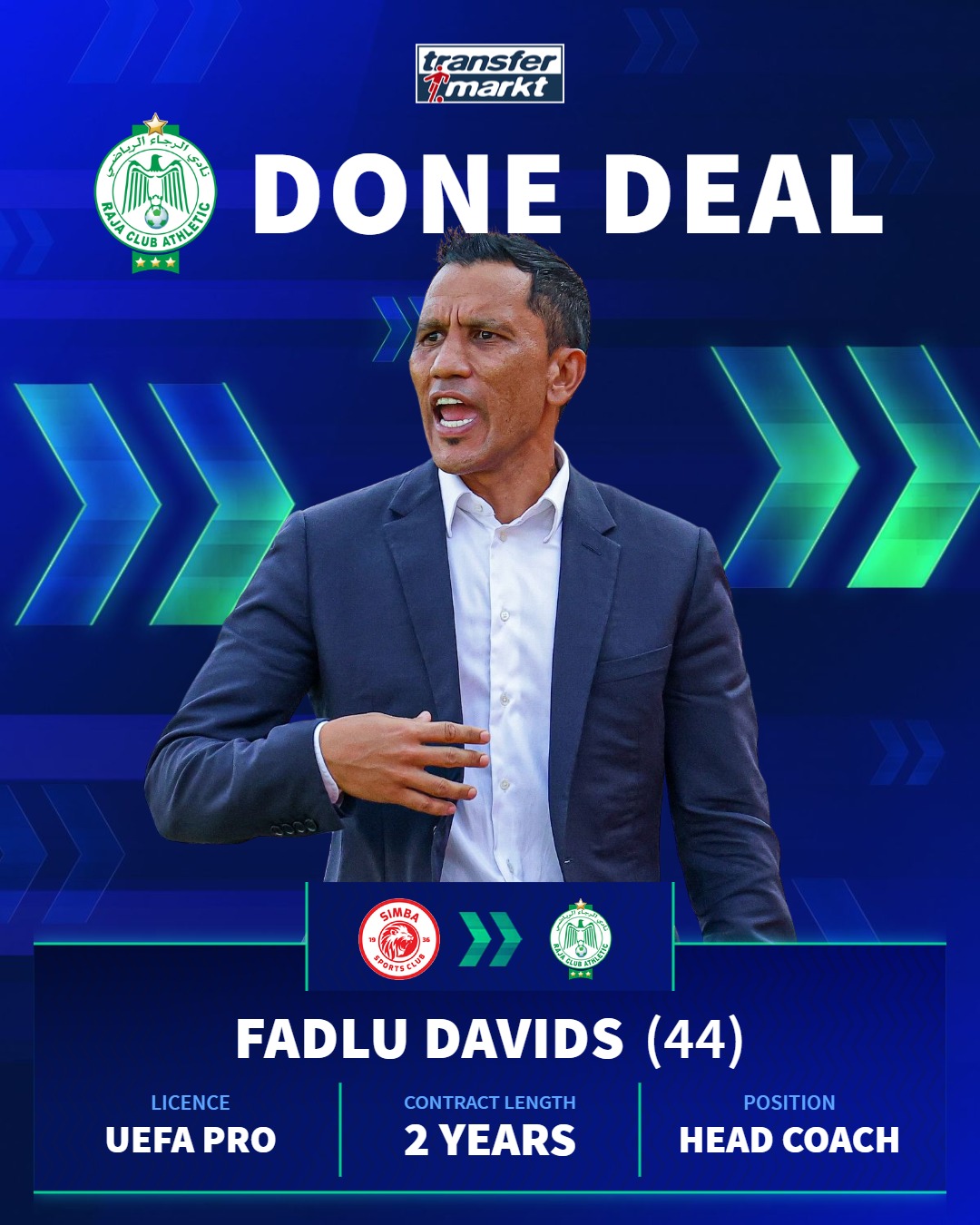 Transfermarkt.co.za - 𝗙𝗔𝗗𝗟𝗨 𝗗𝗔𝗩𝗜𝗗𝗦 𝗦𝗜𝗚𝗡𝗦 𝗙𝗢𝗥 𝟮 𝗦𝗘𝗔𝗦𝗢𝗡𝗦 Coach Fadlu ...