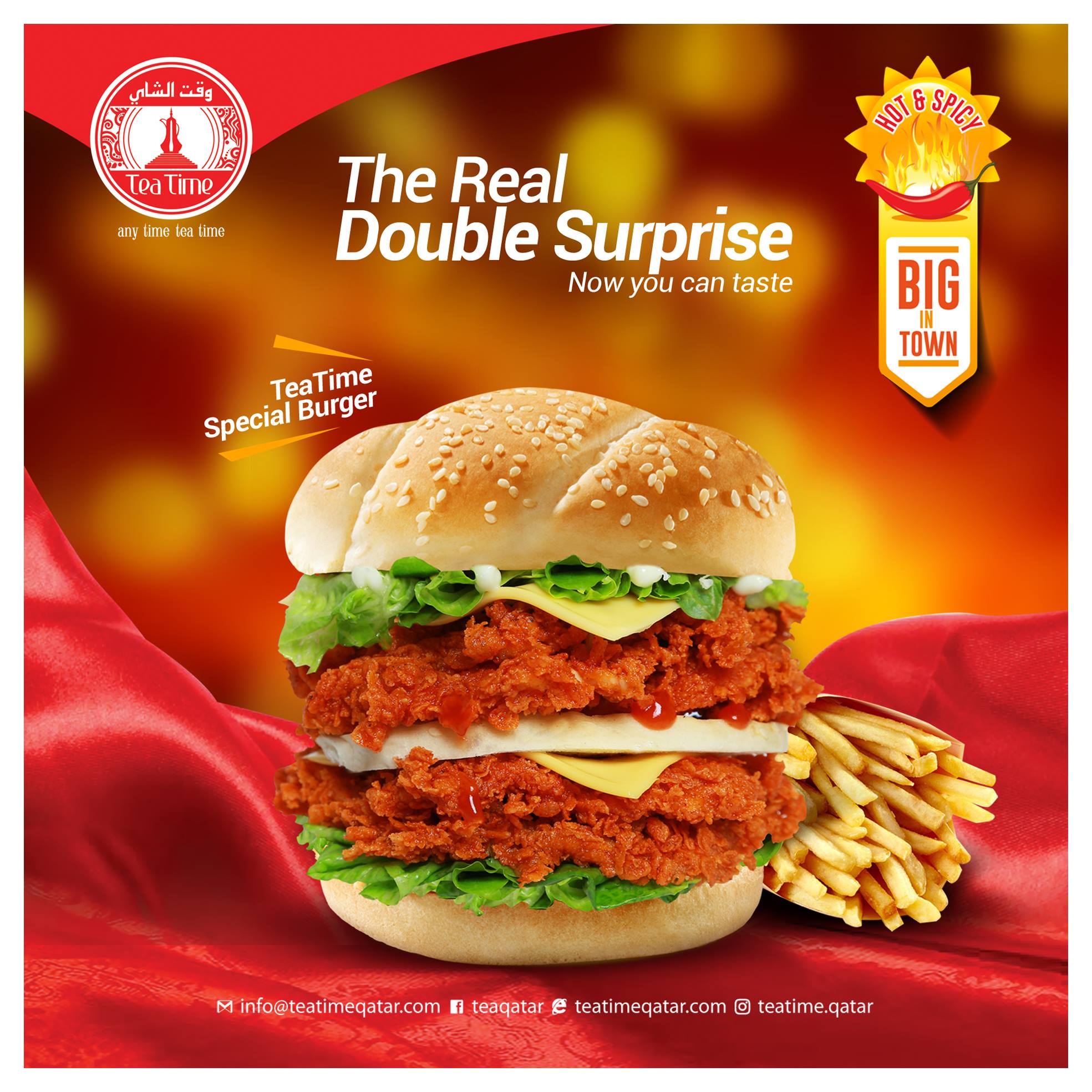 Tea Time - Tea Time special Double Zinker Spicy Burger The real double ...