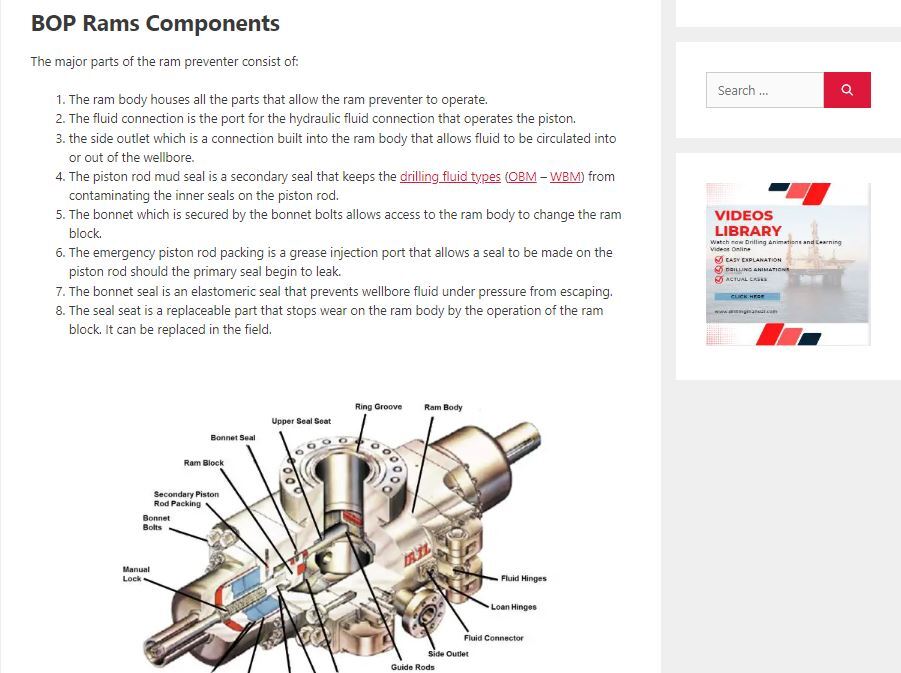 Drilling Manual - BOP Rams Types, Applications & Features...
