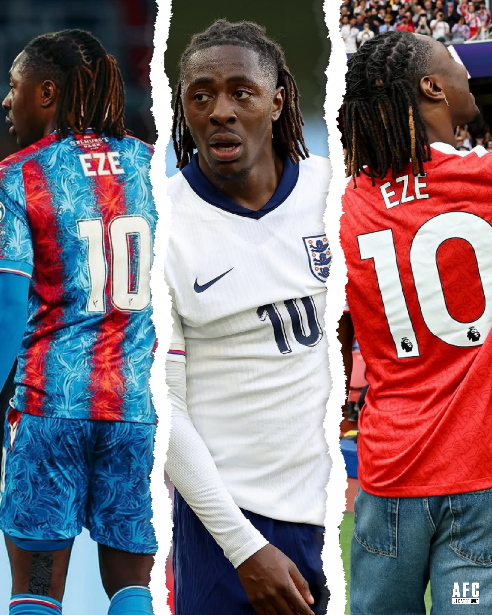 Eberechi Eze, who wore the number 10 at Crystal Palace, now wears