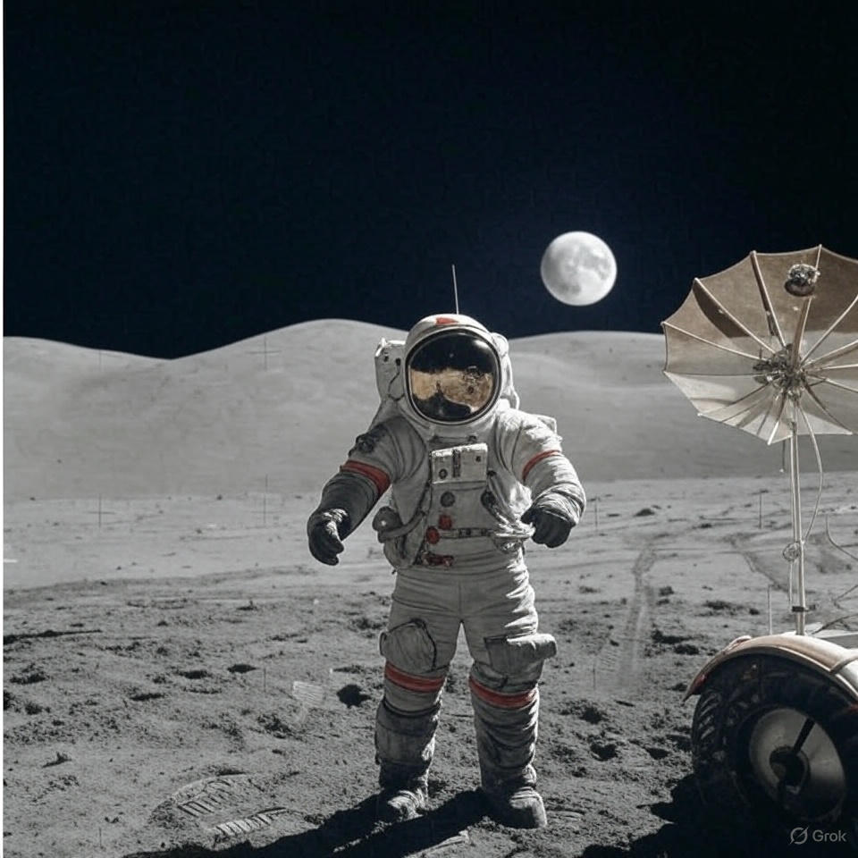 Restored 1972 portrait of Gene Cernan, last human to walk on the moon
