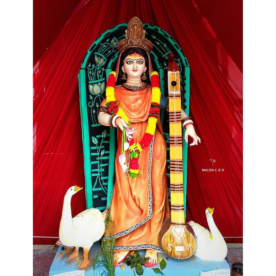 Malda L.S.O 1st look of Maa Saraswati Saraswati Pujo 2024 🧡🦢🦢
